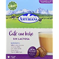 Los mejores  - Central Lechera Asturiana Cápsulas de Café con Leche Sin Lactosa - Compatibles con Dolce Gusto - 4 Paquetes de 16…